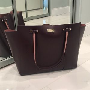 Kate Spade large purple maroon tote